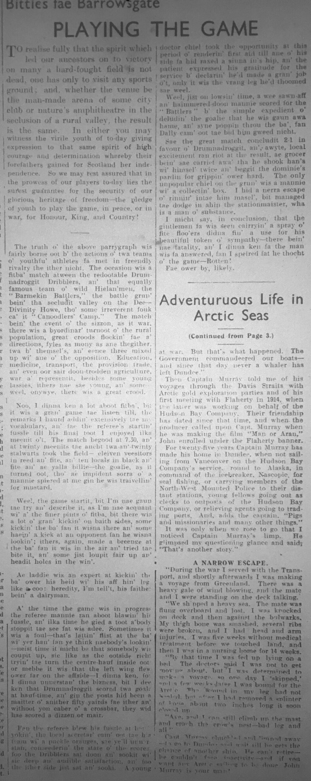 Wry observations of rural life in north-east Scotland written in Doric by Barrowsgate.