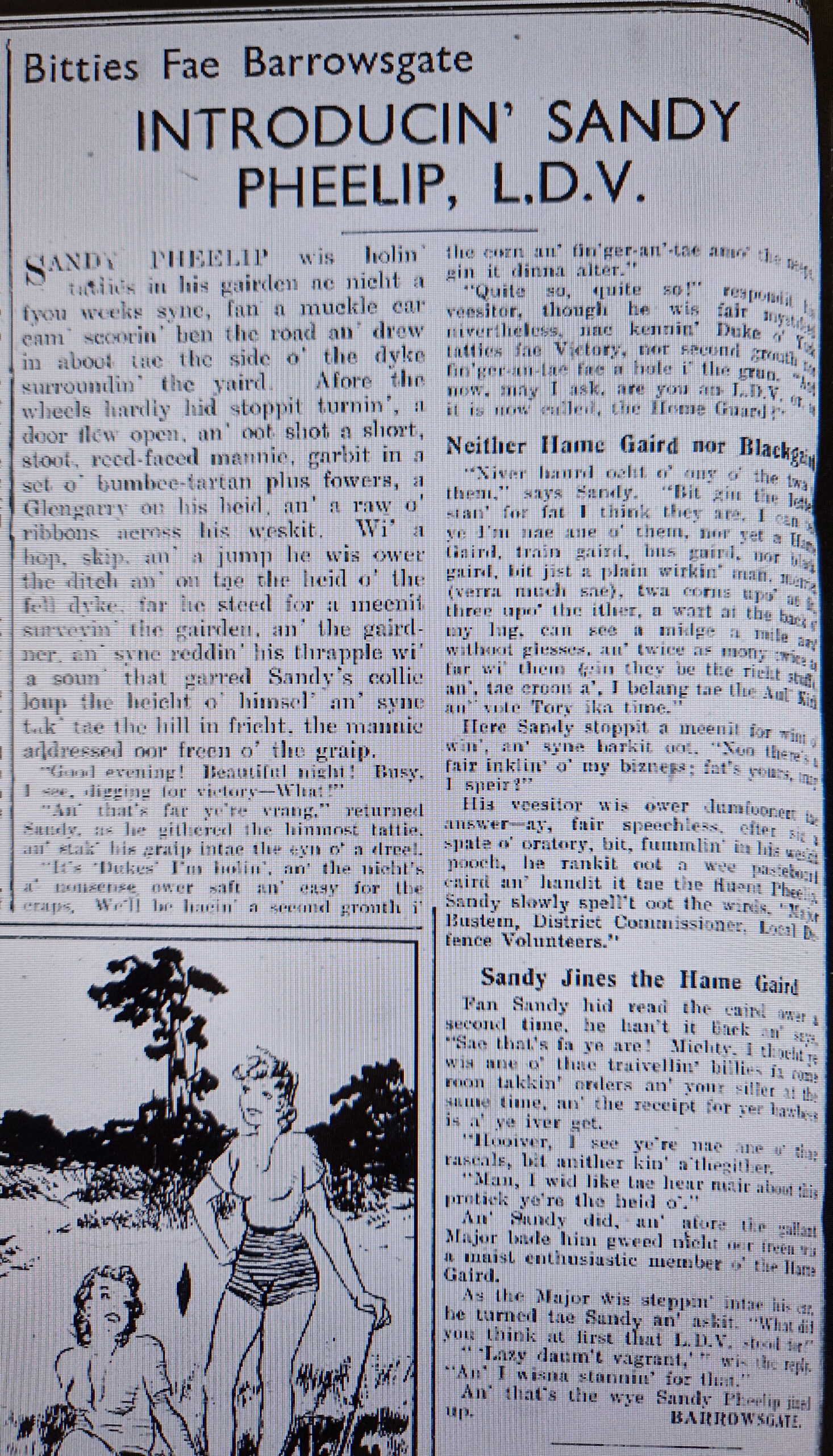 Wry observations of rural life in north-east Scotland written in Doric by Barrowsgate.
