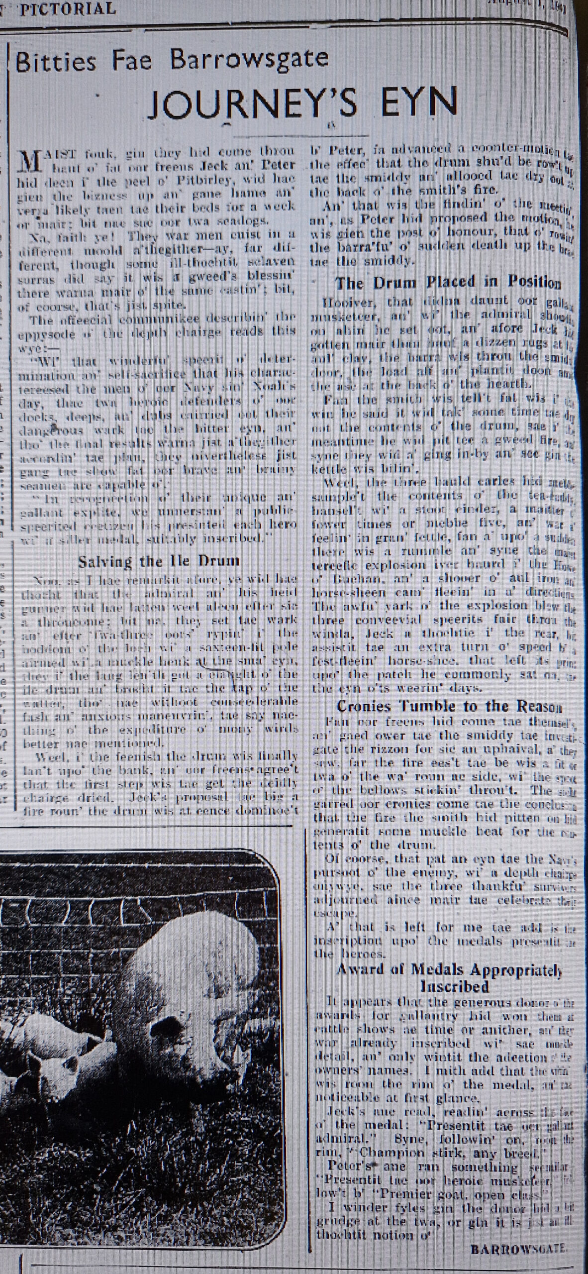Wry observations of rural life in north-east Scotland written in Doric by Barrowsgate.
