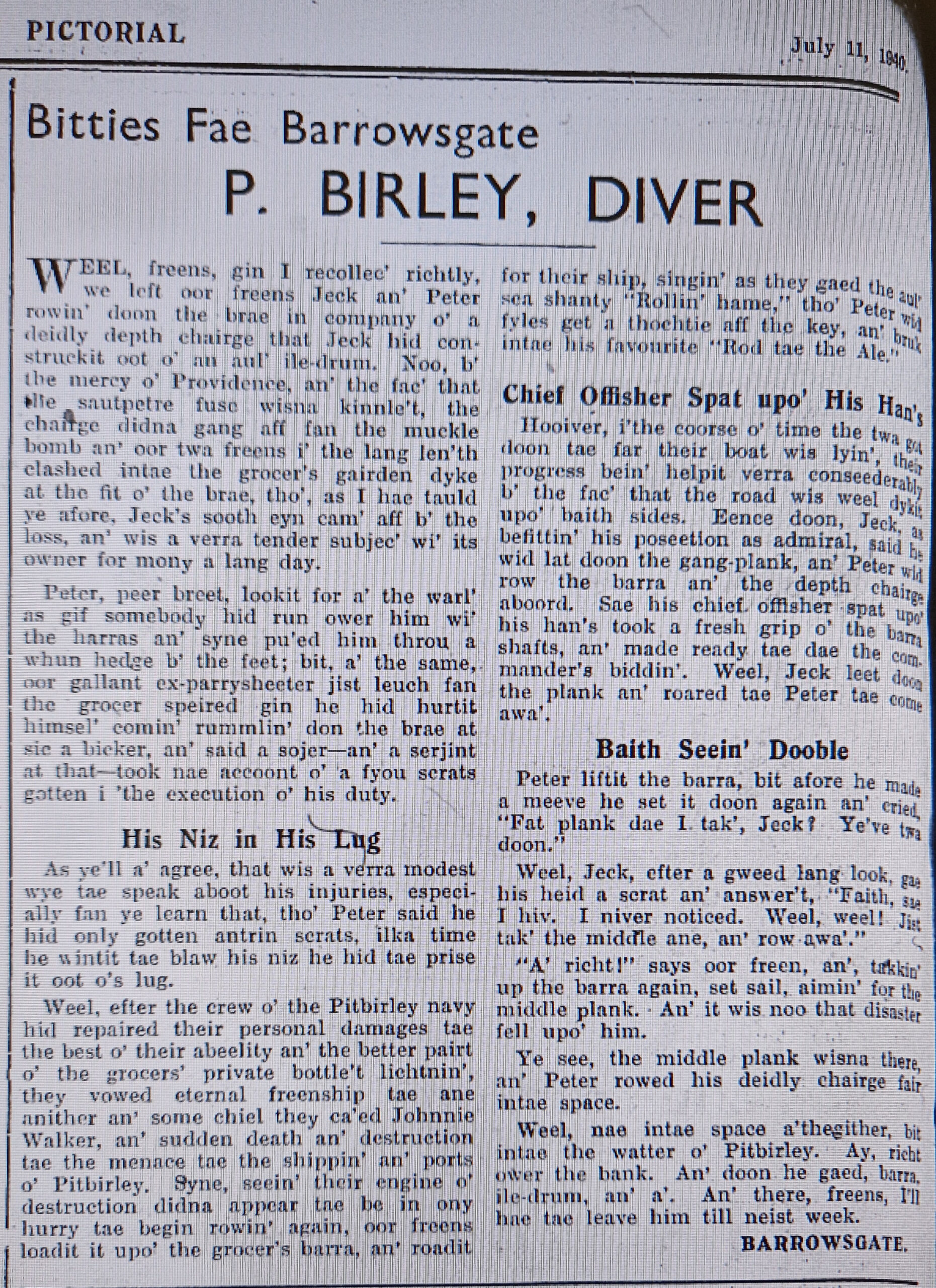 Wry observations of rural life in north-east Scotland written in Doric by Barrowsgate.